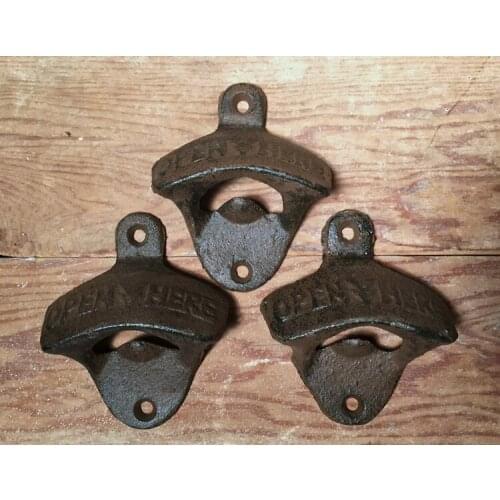 Vintage retro rust iron wall beer bottle opener H7.5CM W6CM 1lot/3pcs