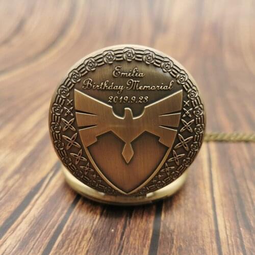 Vintage Eagle Design Pocket Watch Bronze 3D Quartz Clock With Necklace Chain Gift For Pendant Watch Birthday Memoril Men Women