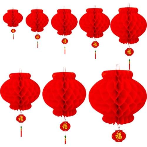 1 Pieces 12.5cm-55cm Traditional Chinese Red Paper Lantern For 2020 New Year Decoration Hang Waterproof Festival Lanterns