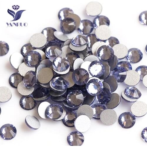 YANRUO 2058NoHF SS20 Tanzanite 1440Pcs Nail Art Glue On Stone Crystals Strass Non Hotfix Flatback Rhinestone DIY