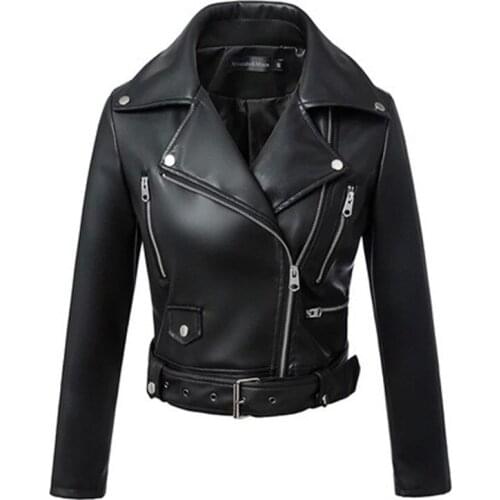 Female Jacket Woman Leather Jacket Blazer Collar Moto & Biker Leather Coat High Quality Pu Coat Outerwear XS S M L XL XXL