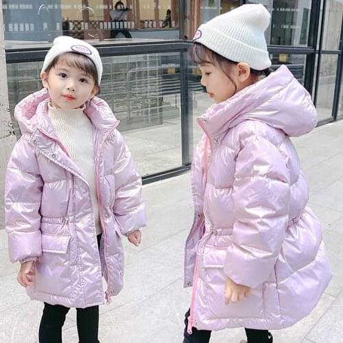Winter Warm Thick Duck Down Parkas Jackets for Girls Boys Waterproof Hooded Long Coats Outerwear Children Clothes Kids Snowsuit