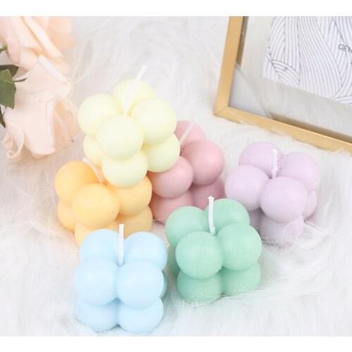 1Pc Small Bubble Cube Candle Soy Wax Aromatherapy Scented Candles Relaxing Birthday Gift 4cm*3.5cm