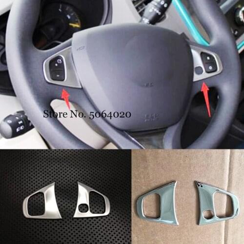ABS Chrome For Renault Clio IV Clio 4 Hatchback 2013 2014 2015 2016 2017 2018 Car Steering wheel Button frame Cover Trim 2pcs