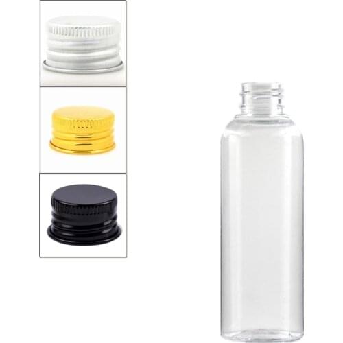 200ml empty Plastic Bottles, clear PET bottle with silver/gold aluminum Lid