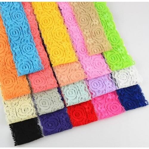 270 pcs/lot , 1.57" wide Stretch Lace Trim, Elastic Lace Headband