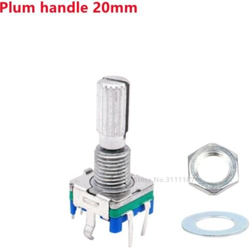 5PCS Plum Handle 20mm Rotary Encoder Coding Switch / EC11 / Digital Potentiometer With Switch 5 Pin Q