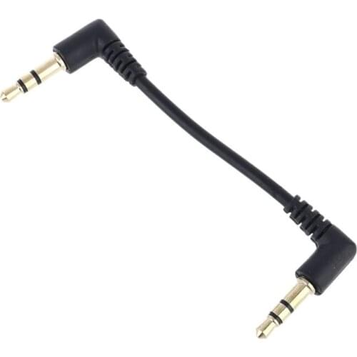 PVC Metal Cable Dual 90 Degree Right Angled 3.5mm Jack Male to Male Stereo AUX Cable for Car AUX Speaker