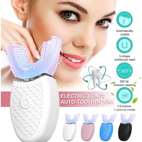 Wireless 360 Automatic Sonic Electric Toothbrush Silicone Ultrasonic Electronic Tooth Brush USB Rechargeable IPX7 Teeth Cleaner