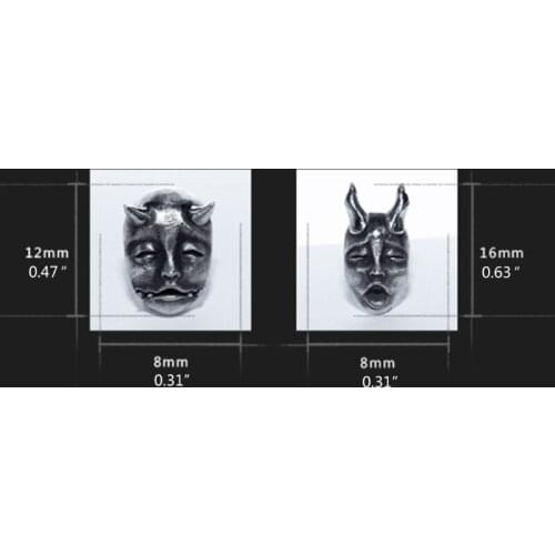 Gothic Horned Demon Baby Face Stud Earrings Vintage Devil Prajna Skull Earrings Unisex Biker Punk Evil Studs Jewelry