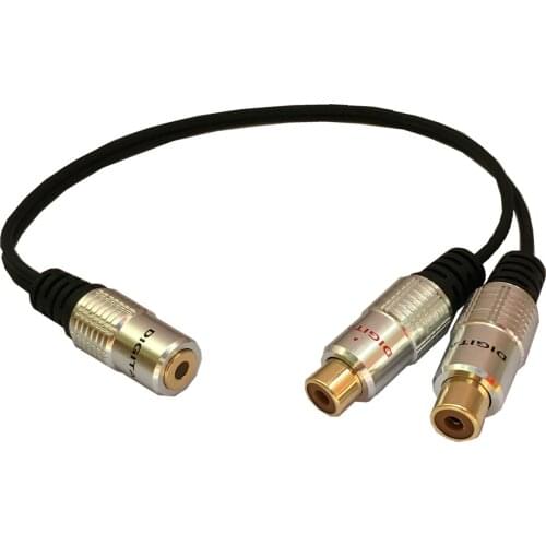 3.5mm Mini Stereo Female to 2 RCA Female Jack Audio Adapter Splitter Cable 2RCA Female to 3.5mm Female Adapter Cable 25CM