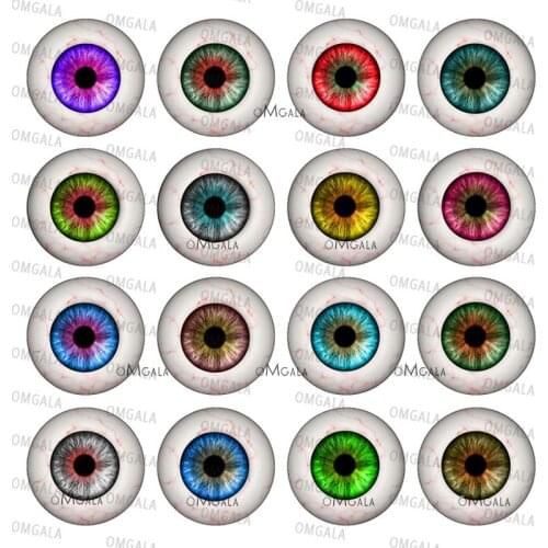 10-30PCS In Pairs glass eyes cabochons Round 6-30MM Round Dome Dragon Eye Cat Eye Toys DIY Jewelry Accessory MIX Pupil Eye Cameo