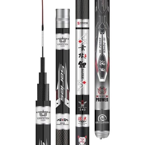 Carbon 3.6m-7.2m Taiwan Fishing Rod Ultra Light Super Hard Carp Fishing Olta 28 Tonalty Short Section Hand Pole De Pesca