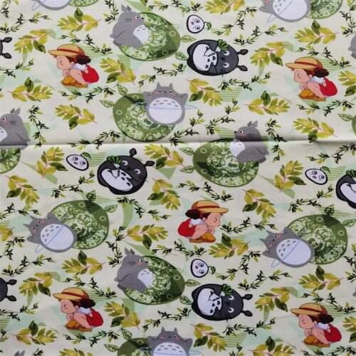 Cartoon Totoro Cats and Friends 100% Cotton Fabric for Boy Clothes Bedding Set Hometextile Cushion Cover Backpack DIY