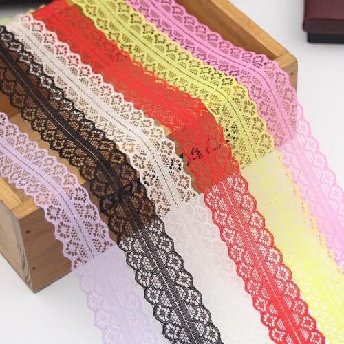 Hot Selling 10 meters/Lot Lace Ribbon Width 25MM DIY Embroidered Net Lace Trim Fabric For Sewing Wedding Decoration 12 Colors
