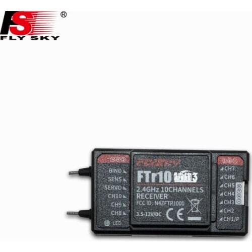 FLYSKY FTr10 2.4G 10CH AFHDS3 IBUS SBUS PPM PWM URAT Mini Receiver 3.5-18V for NB4 PL18 Remote Transmitter RC Vehicle Car Boat