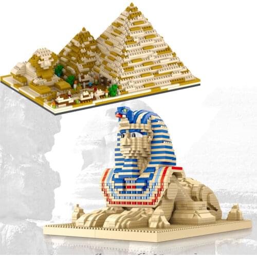 Disney Mickey mouse Around the World micro diamond block Ancient Egypt Sphinx model building brick educational toy nanobrick