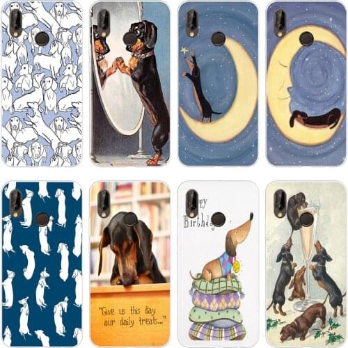3H Black And Tan Dachshund Soft Silicone Tpu Cover Case for huawei p 20 lite pro y6 2017 mate 10 lite