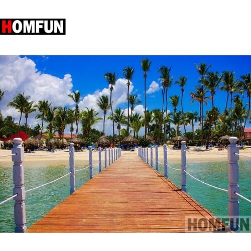 HOMFUN Full Square/Round Drill 5D DIY Diamond Painting "Bridge scenery" Embroidery Cross Stitch 5D Home Decor Gift A16222