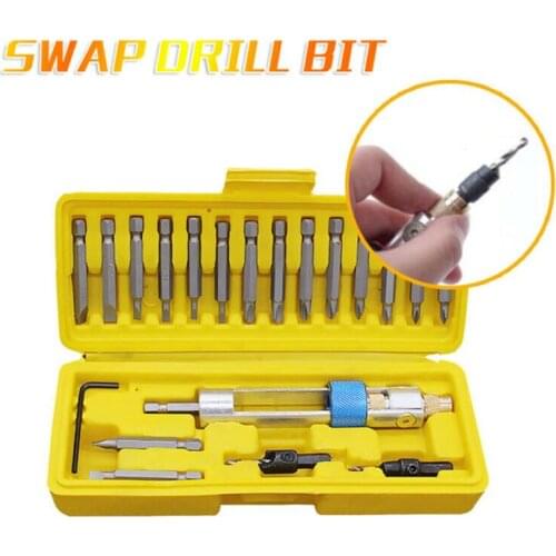 20PCS Swap Drill Bit Half Time Drill Driver Swivel Head Quick-Change Driving Repair Tools Set