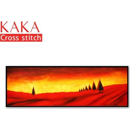 Cross stitch kits,Embroidery needlework sets with printed pattern,11CT-canvas for Home Decor Painting,Landscape Full NCKS023