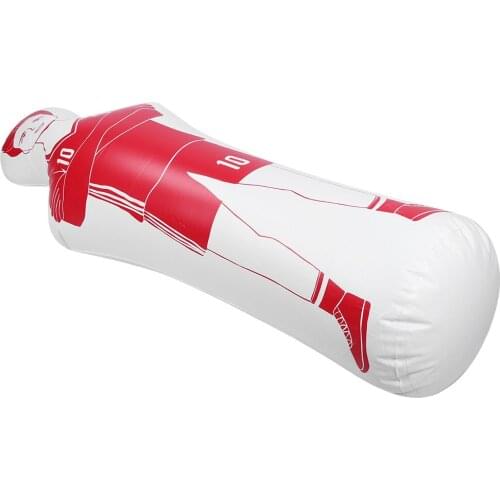 Inflatable Football Training Dummy Tumbler Soccer 0.35m PVC Boxing Punching Bag 40x160cm(Red) Inflatable Design Portable