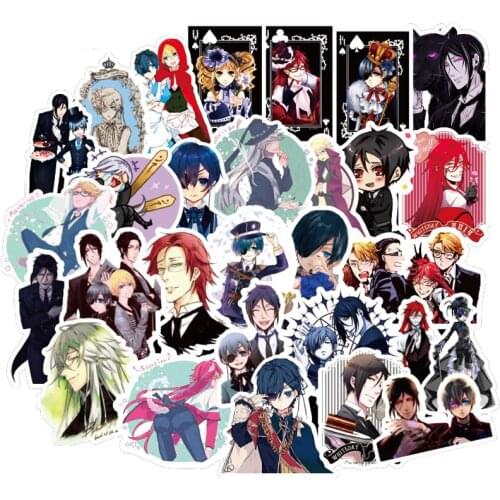 50pcs Japan Anime Black Butler Cartoon Stickers For Luggage Car Laptop Notebook Decal Fridge Toy Skateboard Sticker F4