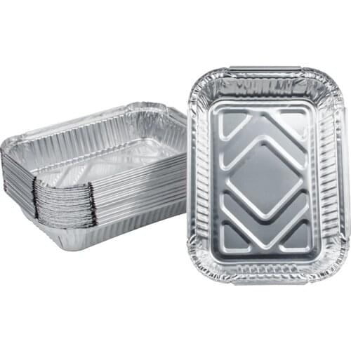 100pcs 450ML Aluminum Foil Containers With Lid For Restaurant Take-Out Packing Food