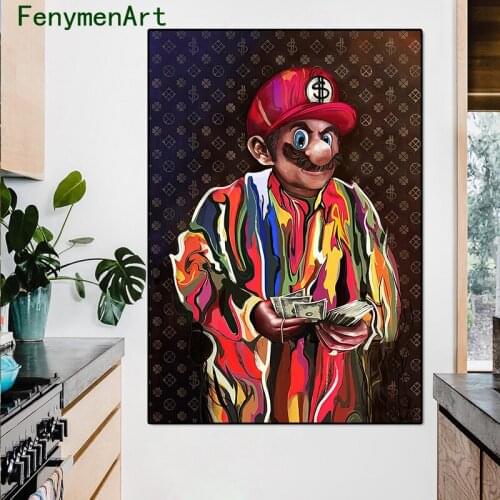 Nordic Man Money Poster Print Retro Character Canvas Oil Painting Modern Wall Art Picture Hall Corridor Entrance Home Decoration