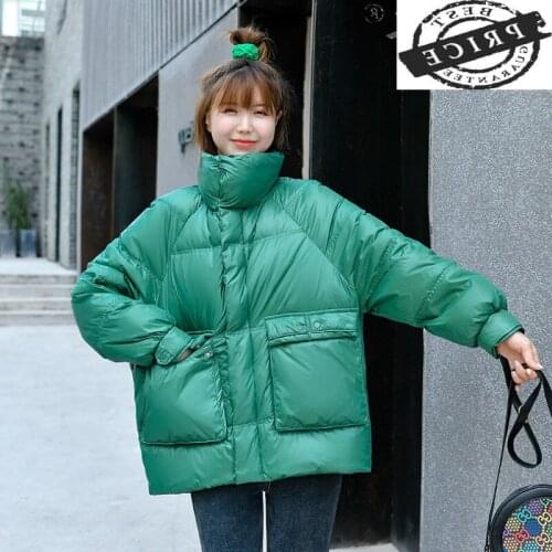Down Womens Winter Jacket Korean Style Fashion Stand Collar Woman Parkas Coat Femlae Coats and Jackets Doudoune Femme a3