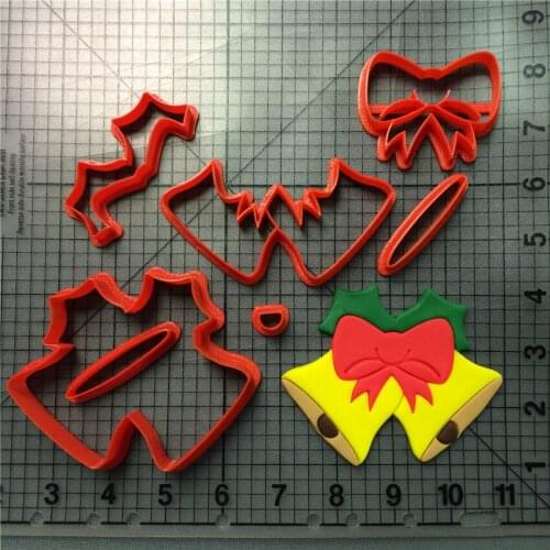 Christmas Bell Cookies Die-Cutting Kitchen Baking Supplies DIY Cake Icing Decoration Kit 3D Printed Custom Seal
