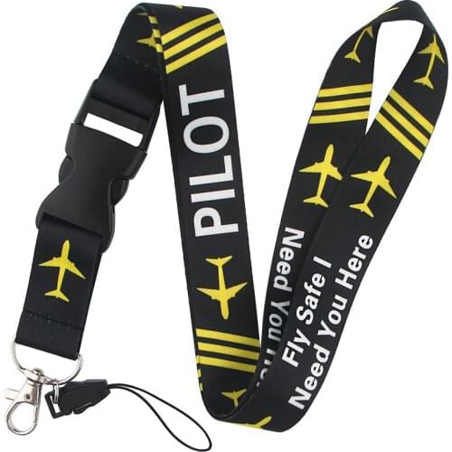 BH1132 Blinghero Fly Safe I Need You Here pilot Lanyard For keys Card Holder Neck Straps Phone Hang Rope Fashion Gift for Friend