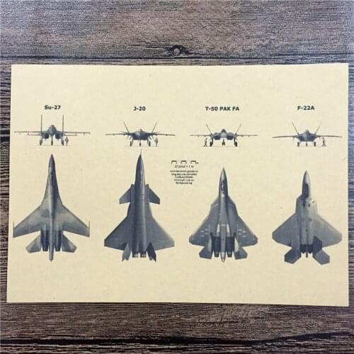 SPF-204 vintage home decor poster kraft paper "T-50 PAK FA" painting for wall pictures living room house cafe bar 42x30 cm