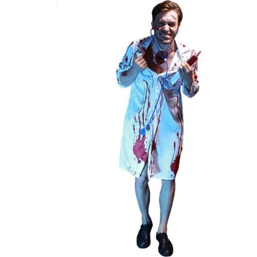 Scary Vampire Doctor Costume For Men Halloween Costume For Adult Bloody Cosplay Clothing
