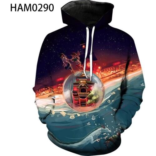 Popular cartoon animation 3D printing youth fashion comfortable hip hop Hoodie Boys Girls spring summer long sleeve sweater
