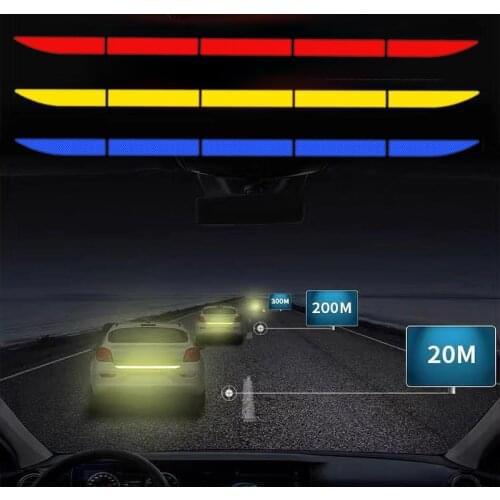 Universal Car Reflective Warn Strip Tape Bumper Safety Stickers Decal 90x3.5cm Epoxy