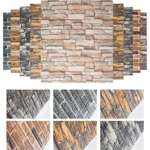 10pcs 77*70cm Imitation Brick Waterproof Wallpaper 3D Wall Sticker wallpaper Self-adhesive For Living Room TV Backdrop Decor