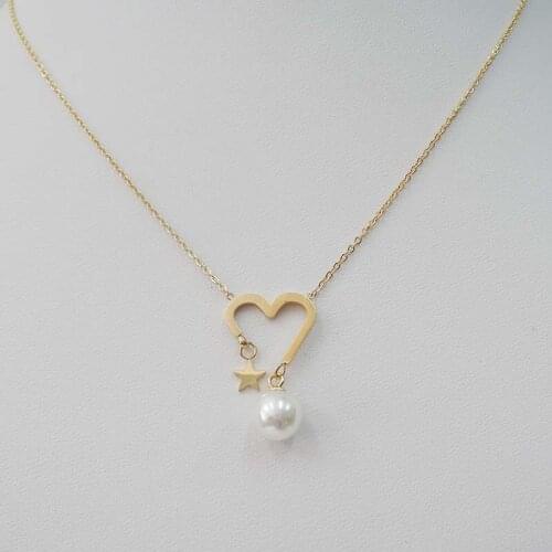 High quality top fashion necklace ,stainless steel ,anti-allerge , heart shape pendant necklace,silver and gold colors