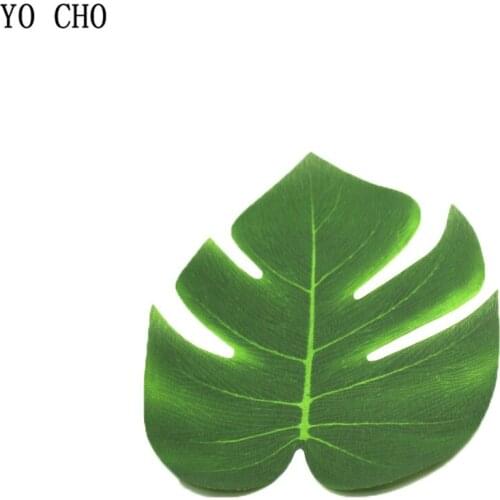 YO CHO 12pcs/lot Turtle Leaf Artificial Green Plant Home Wedding Decor Hawaiian Party Decorations DIY Monstera Deliciosa