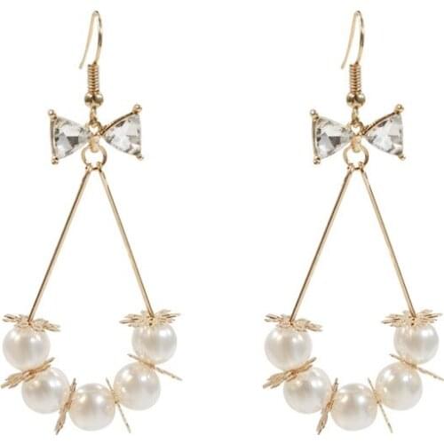 Zircon Butterfly Pearl Wreath Tassel Long Earrings For Women Charm Drop Dangle Earrings Wedding Party Gift Jewelry Accessories