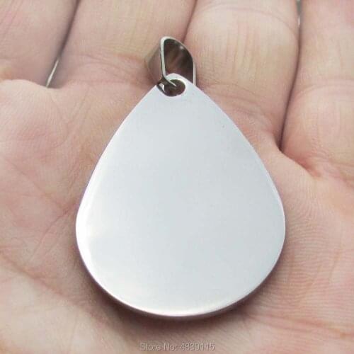 100pcs/lot Stainless Steel Water-drop Shaped Pet ID Tags Drip Dog Tags with Mirror Surface