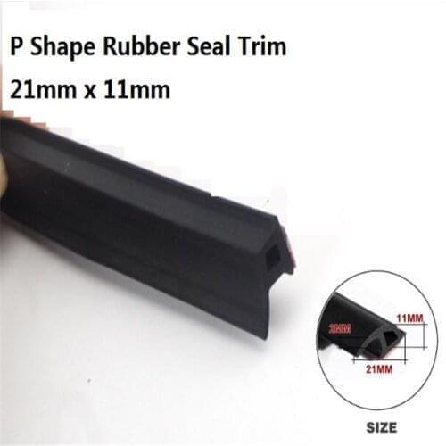 11mm x 21mm P Look Car Truck Door Edge Seal Trim Adhesive Backed Flexible Waterproof Rubber Strip Protector Sealing Tape PVC 4M