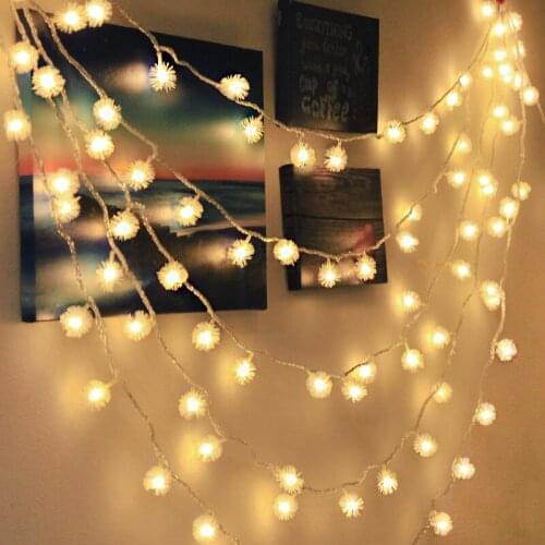 2020 Special Christmas Decoration Garland Holiday Lights Hairy Ball Dandelion LED Fairy String Light For Home Indoor Lighting