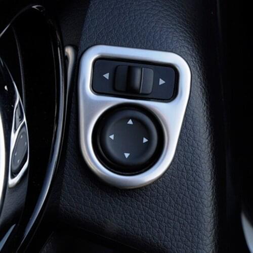 Stainless Steel Accessories Fit for X-TRAIL Xtrail Rogue T32 + Qashqai J11 Interior Rearview Mirror Button Frame Cover Trim