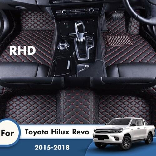 RHD Car Floor Mats Rugs For Toyota Hilux Revo 2018 2017 2016 2015 Carpets Leather Custom Auto Styling Accessories Interior Cover