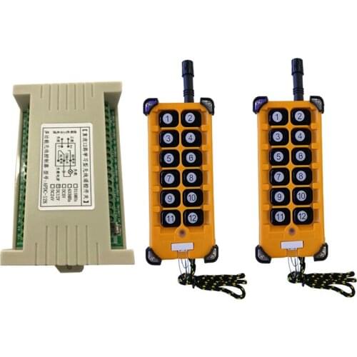 3000m DC12V 24V 12CH Radio Controller RF Wireless Remote Control Overhead travelling crane System Receiver+ number keys Remote