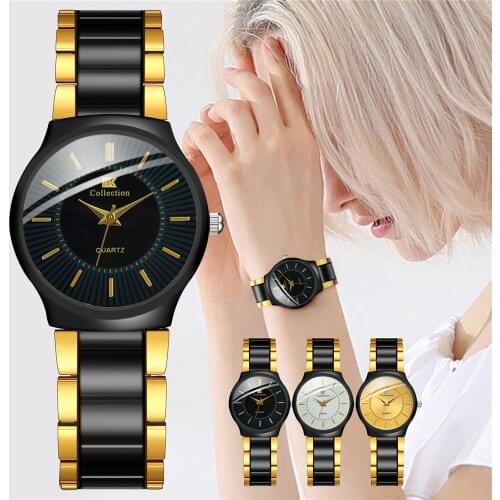 Fashion Black Stainless Steel Band Women Watches Simple Luxury Ladies Clock Quartz Wristwatches Zegarek Damski Reloj Mujer