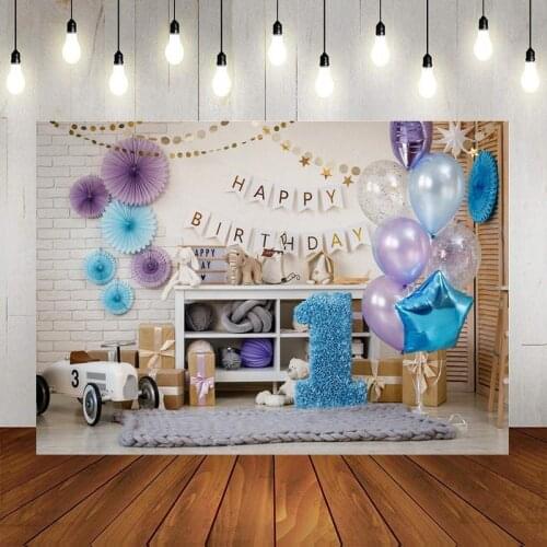 Colorful Balloon Toy Car Happy Series Background Childrens Birthday Party Scene Decoration Studio Photography Photo Cloth