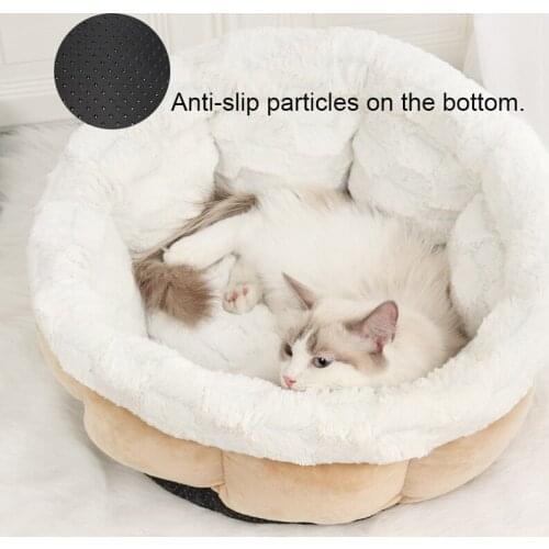 Pet Cat Dog Bed Warming Dog House Soft Brush Plush Petal Shape Sleeping Sofa Mats for Small Medium Dog Cat Cushion Puppy Kennel