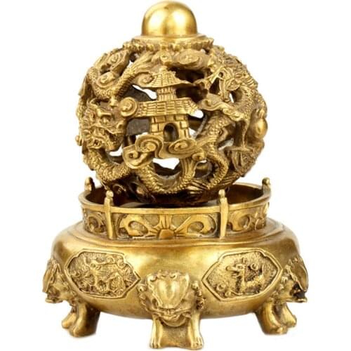 Copper nine dragon heaven and earth universe Home Furnishing ornament business gifts embossed dragon Good luck items Rotatable